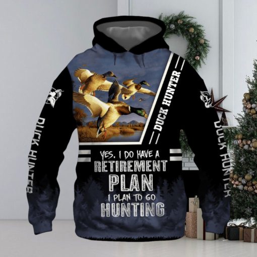 Duck Hunter Yes I Do Have A Retirement Plan Black 3D Printed Hoodie