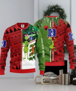 Duke Blue Devils Grinch & Scooby doo Christmas Ugly Sweater 1