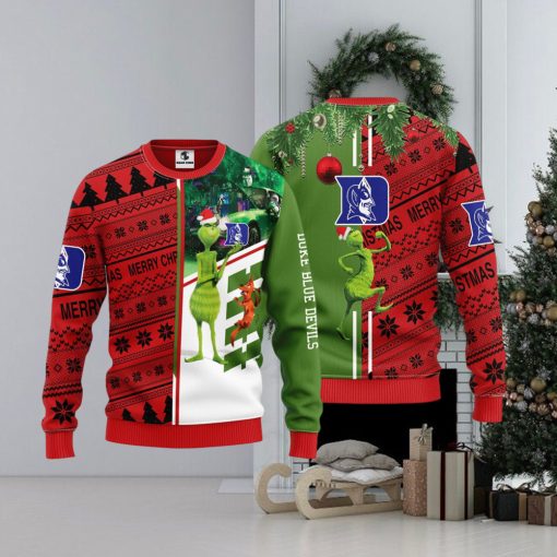 Duke Blue Devils Grinch & Scooby doo Christmas Ugly Sweater 1