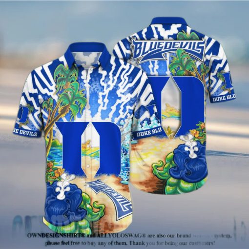 Duke Blue Devils NCAA Floral 3D Full Printed Hawaiian Shirt