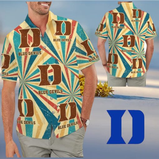 Duke Blue Devils Retro Tropical Hawaiian Shirt for Men Women