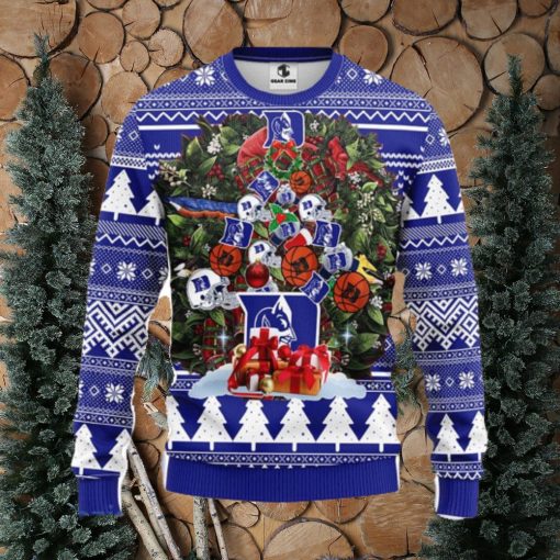 Duke Blue Devils Tree Ugly Christmas Fleece Sweater