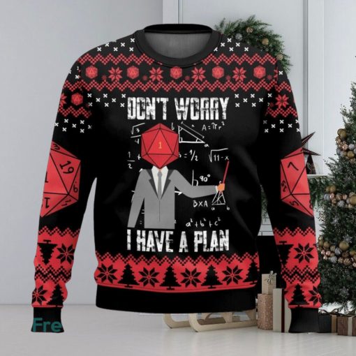 Dungeons & Dragons Don’t Worry I Have A Plan All Over Printed Ugly Christmas Sweater 2023 Christmas Gift Ideas Holiday Gift