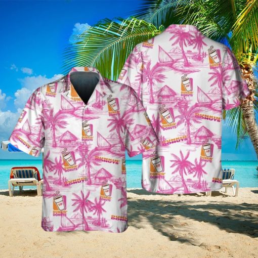 Dunkin Donuts Food Shirt, Tropical Flower Aloha Hawaiian Shirt For Men And Women