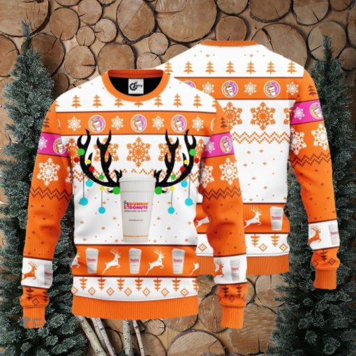 Dunkin’ Donuts Reindeer Ugly Christmas Sweater Gift For Christmas