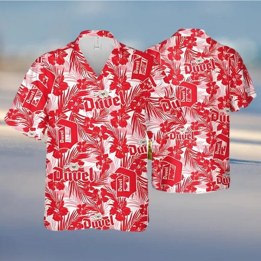 Duvel Beer Hawaiian Shirt Tropical Flower Pattern