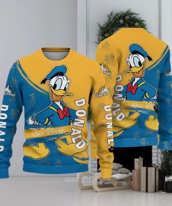 Donald Duck Blue Yellow Disney Carrtoon Lover Ugly Christmas Sweater 3D Printed Men And Women Holiday Gift