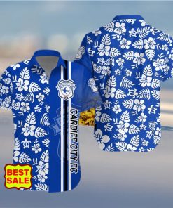 EFL Fans Cardiff City FC Logo Hibiscus Pattern Hawaiian Shirt And Short Set