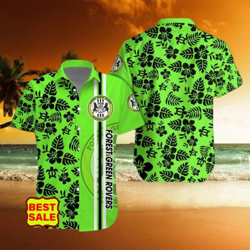 EFL Fans Forest Green Rovers Logo Hibiscus Pattern Hawaiian Shirt