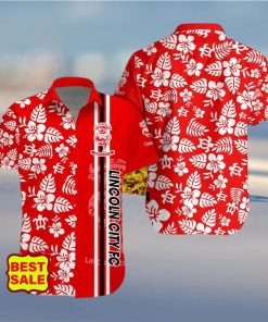 EFL Fans Lincoln City FC Logo Hibiscus Pattern Hawaiian Shirt And Short Set