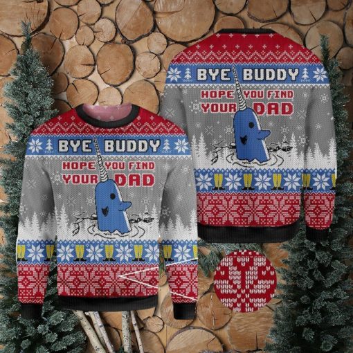 ELF bye buddy hope you find your dad Cozy Ugly AOP Sweater For Xmas