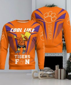 Cute Cool Like Clemson Tigers Fan Bart Simpson Dab Ugly Christmas Sweater