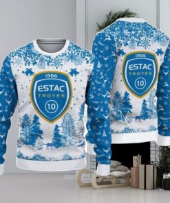 ESTAC Troyes Big Logo Pine Trees Big Fans Gift Christmas Sweater For Men And Women