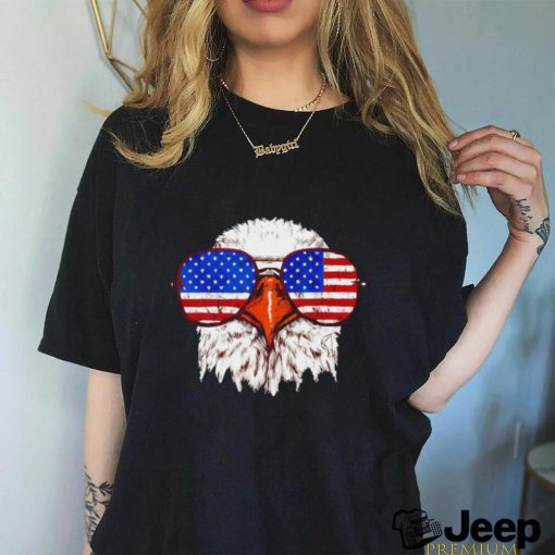 Eagle with glasses American 4th of July flag 2023 shirt