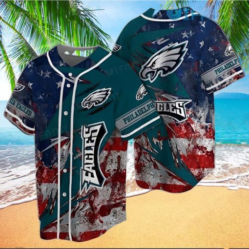 Eagles Baseball Jersey Cannabis Leaf USA Flag Philadelphia Eagles Gift