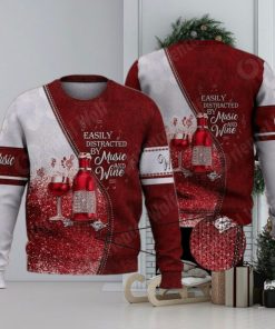 Easily Distracted By Music And Wine 3D Full Print Ugly Sweater Christmas Gift Sweater