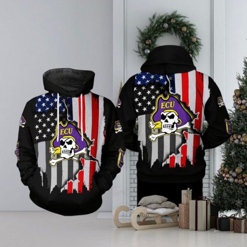 East Carolina Pirates NCAA US Flag 3D Printed Hoodie