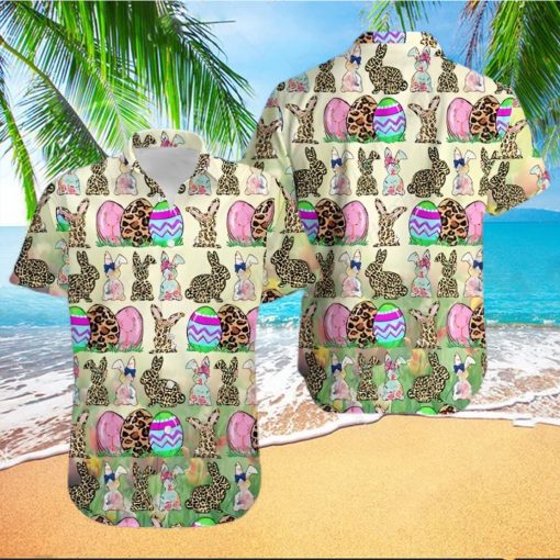 Easter Day Bunny Leopard Eggs Green Trending Hawaiian Shirt