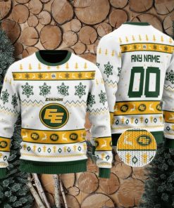 Edmonton Eskimos Personalized White Ugly Christmas Sweater