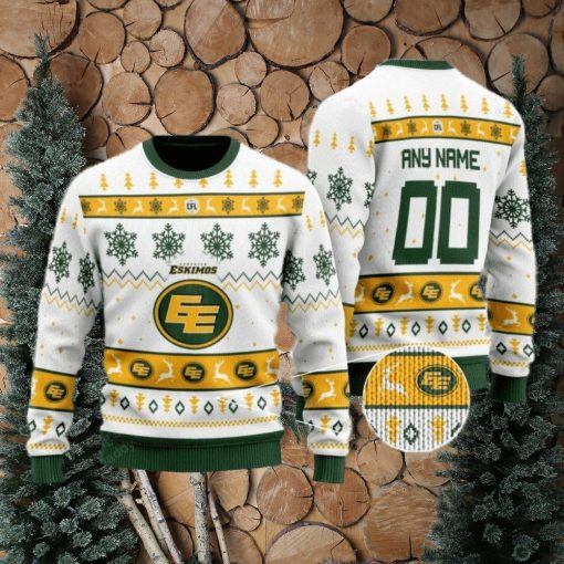 Edmonton Eskimos Personalized White Ugly Christmas Sweater