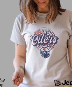 Edmonton Oilers Branded Leopard Print Long Sleeve T Shirt