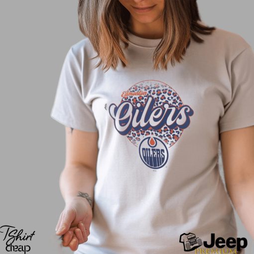 Edmonton Oilers  Branded  Leopard Print Long Sleeve T Shirt