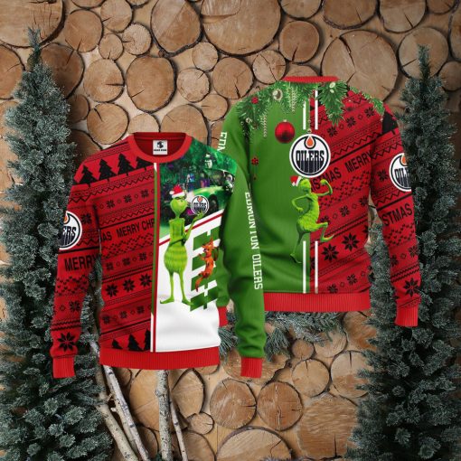 Edmonton Oilers Grinch & Scooby doo Christmas Ugly Sweaters