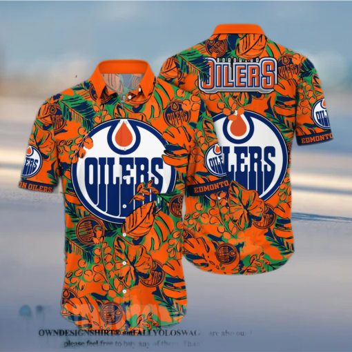 Edmonton Oilers NHL Floral Unisex All Over Printed Hawaiian Shirt