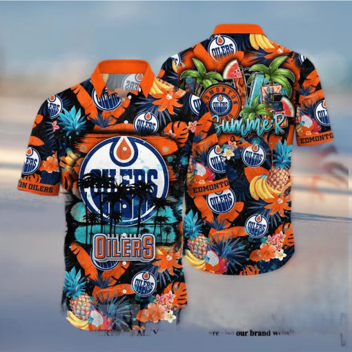 Edmonton Oilers NHL Floral Unisex Full Printing Hawaiian Shirt