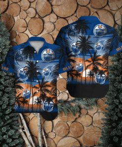Edmonton Oilers Short Sleeve Button Up Tropical Shirt Hawaiian Shirt