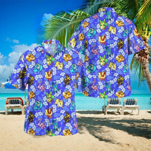 Eevee Tropical Beach Hawaiian Shirt And Short Combo Gift For Fans