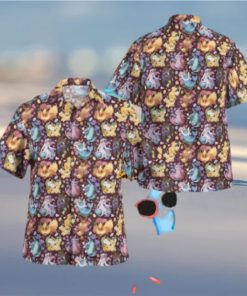 Eeveelutions Seamless Pattern Tropical Hawaiian Shirt For Men And Women