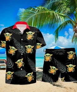 Eggo Baby Yoda Hug Hawaiian Shirt And Shorts Gift Hawaiian shirt