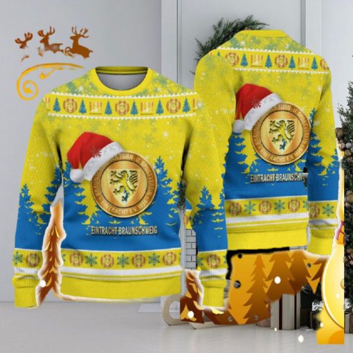 Eintracht Braunschweig Ugly Christmas Sweater Santa Hat Logo Tree Gift For Men And Women