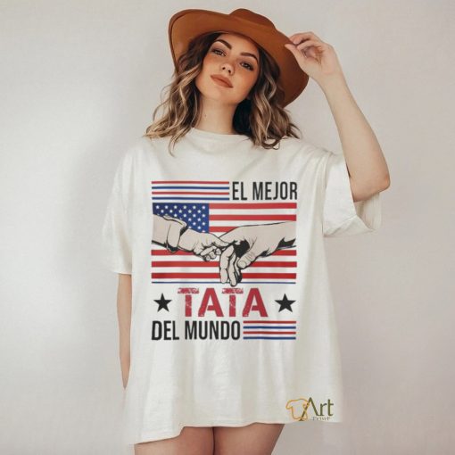 El Mejor Tata Del Mundo Men American Flag Decor Dad Papa shirt