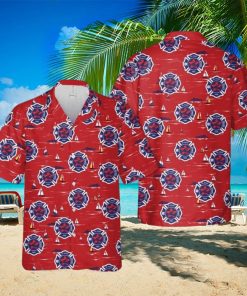 El Paso Fire Department Short Sleeve Aloha Red Hawaiian Shirt
