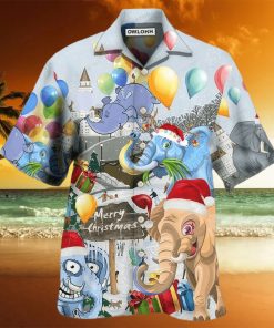 Elephant Funny Having Fun On Christmas Day Awesome Hawaiian Shirt