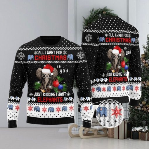 Elephant Ugly Christmas Sweater Xmas Gift Men And Women Christmas Sweater