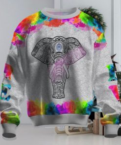 Elephants Colorful Ugly Christmas Sweater