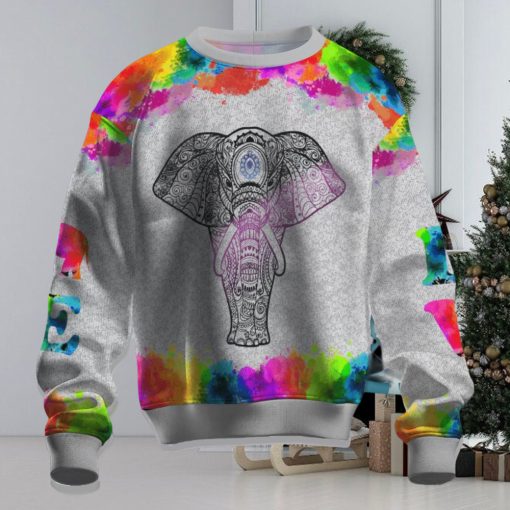 Elephants Colorful Ugly Christmas Sweater