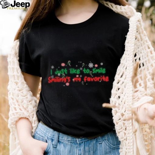 Elf I just like to smile smiling’s my favorite icons Christmas T Shirt