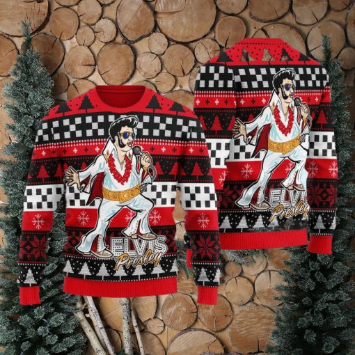 Elvis Fatley Meme Red Ugly Christmas Sweater 3D Gift Idea Christmas