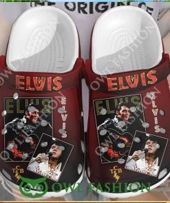 Elvis Presley Images Dark Red Crocs