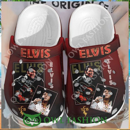 Elvis Presley Images Dark Red Crocs