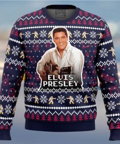 Elvis Presley Pine Tree Snowflake Ugly Christmas Sweater