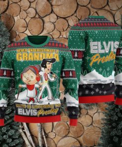 Elvis Presley With Grandma Ugly Christmas Sweater 3D Gift Idea Christmas