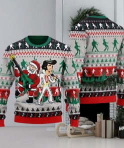 Elvis Presley With Santa Christmas Ugly Sweater For Men And Women Gift Hoidays