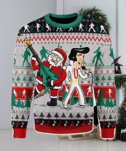 Elvis With Santa Christmas Ugly Christmas Sweater Xmas Gift Men And Women Christmas Sweater