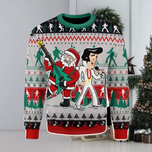 Elvis With Santa Christmas Ugly Christmas Sweater Xmas Gift Men And Women Christmas Sweater