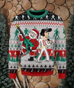 Elvis With Santa Christmas Ugly Christmas Sweater